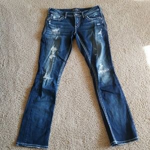 Silver Aiko Baby Boot Jeans
